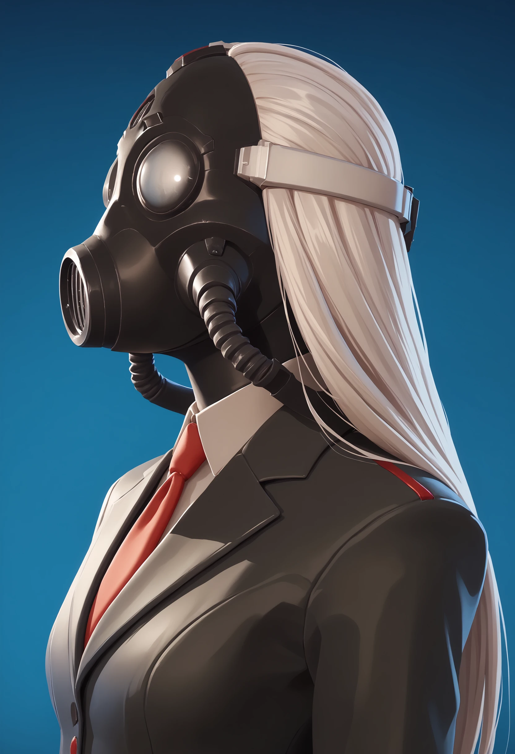 score_9, score_8_up, score_7_up, score_6_up, score_5_up, score_4_up, 1girl,   <lora:ChaosDirector:0.85> gas mask, gloves, long hair, white hair, bodysuit, suit, necktie, red necktie, upper body, 
light blue background, simple background,