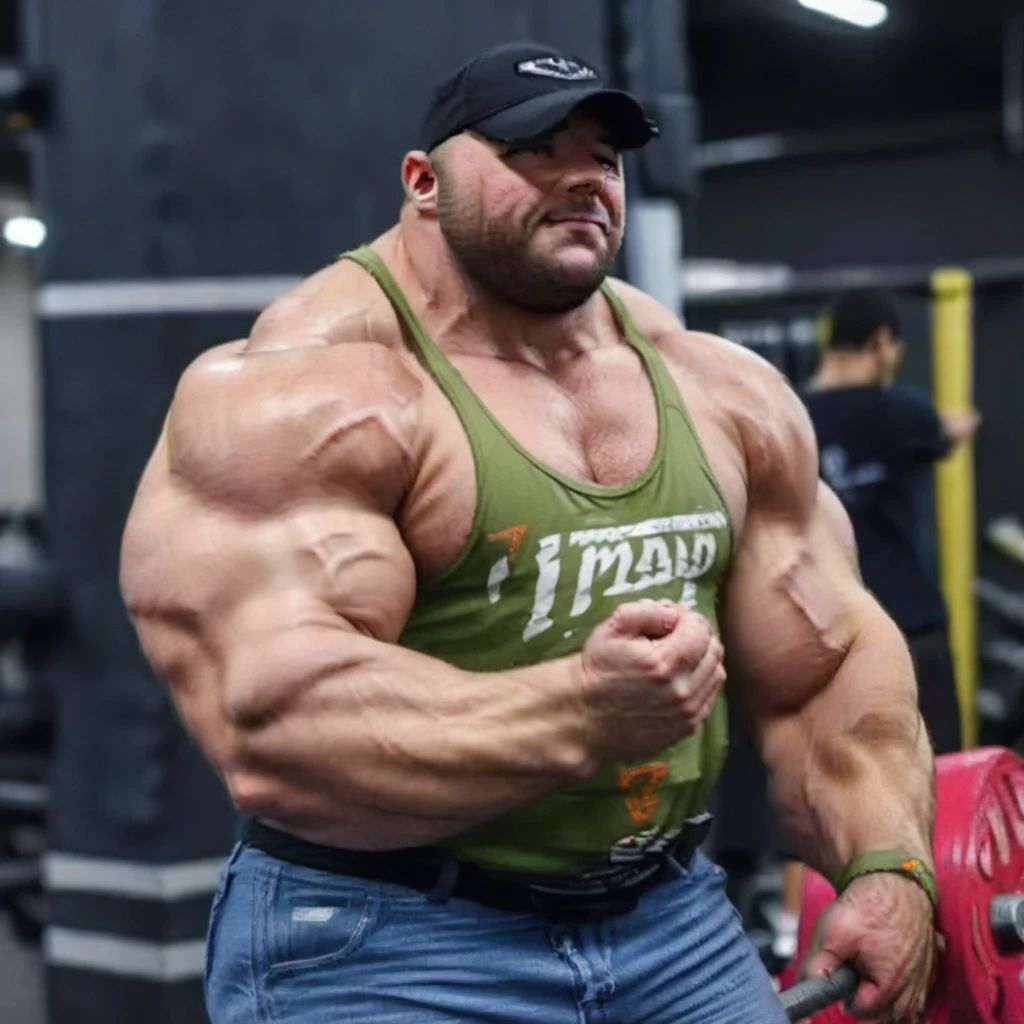 a very old, sweaty Irish redhead man with silver hair, extremely muscular and extremely fat, over 70 years old, weighing more than 600 pounds with extremely large muscular and very flaccid hairy breasts and with very large, pointed and dark nipples with relaxed muscles bodybuilder with long wavy hair at a bodybuilding competition wearing a thong with very hairy pubes