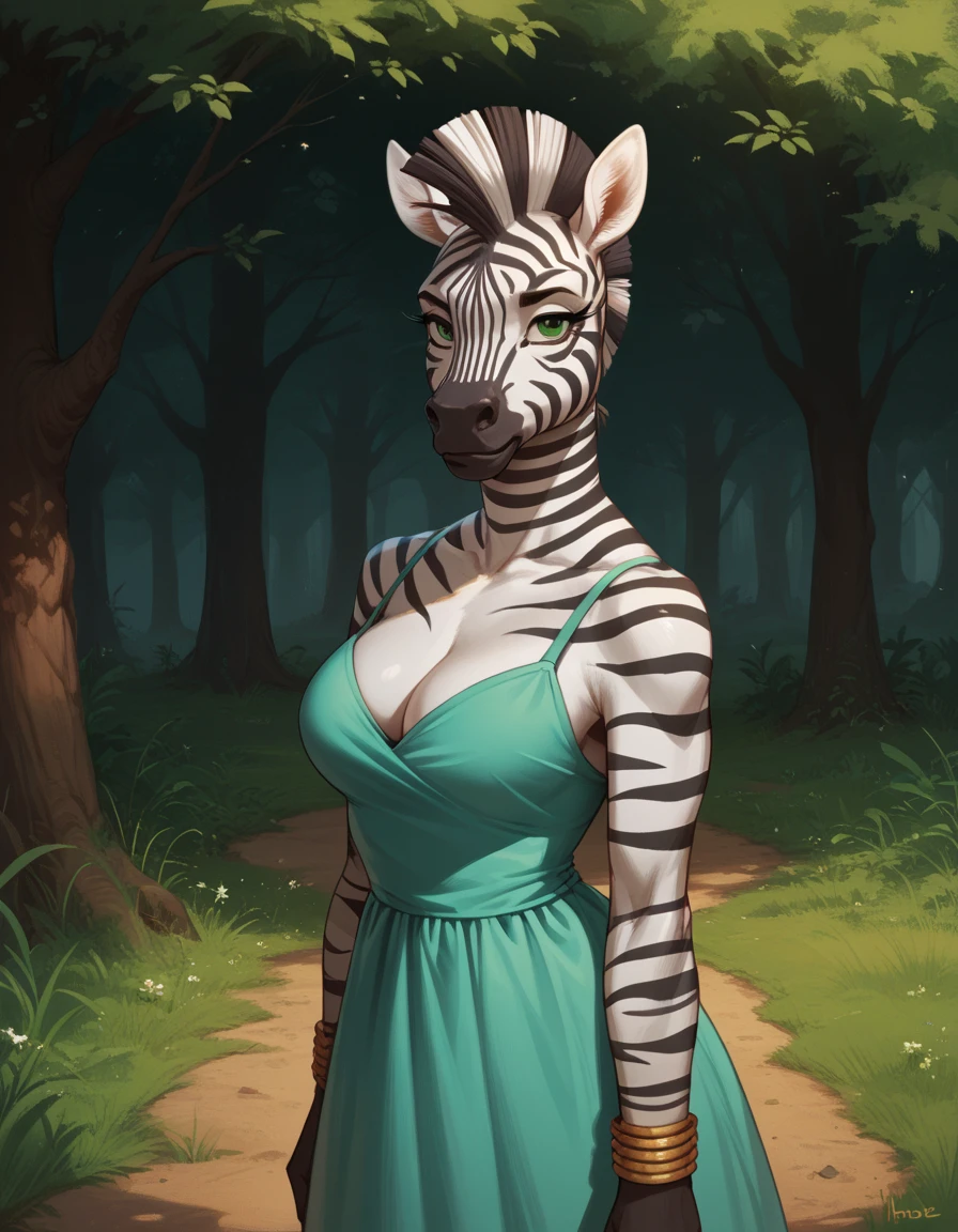 score_9, score_8_up, score_7_up, score_6_up, score_5_up, score_4_up, hud_z3bra, 1girl, breasts, dress, furry female, green eyes, zebra, <lora:hud_z3bra_XLP:0.8>