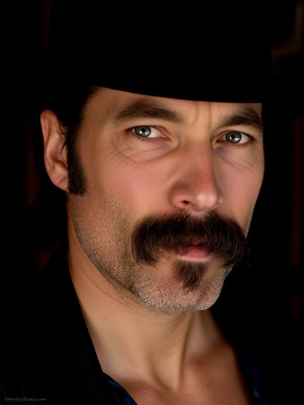 <lora:Doc_Holliday:0.9> doc holliday, facial hair, long hair, closeup face portrait