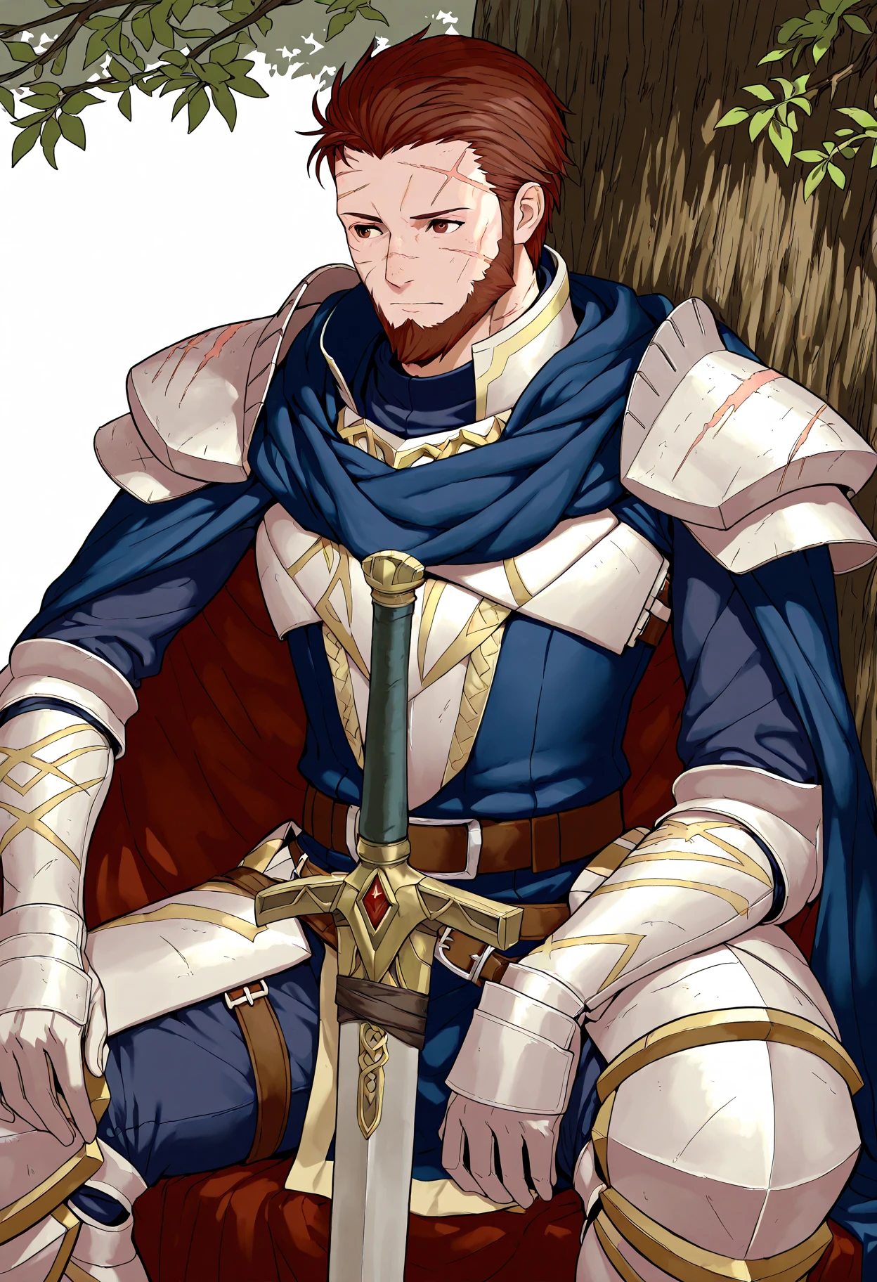 ((A ginger haired tall lean 18 years old English prince inspired by Spanish princess series’ Heinrich VII is wearing erotic medieval leather clothes his nipples piercing)), ((huge protruding bulge)), NSFW, hentai, porn, the setting is beautiful medieval outside castle, ((youthful face))