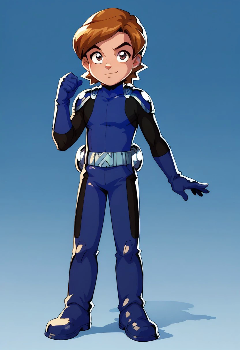 score_9, score_8_up, score_7_up, highly detailed, cute boy, 1boy, solo,
Marc_Clark, Brown Hair, Brown Eyes, Blue Bodysuit, Blue Pauldrons, Blue Gloves, Blue Boots, Belt