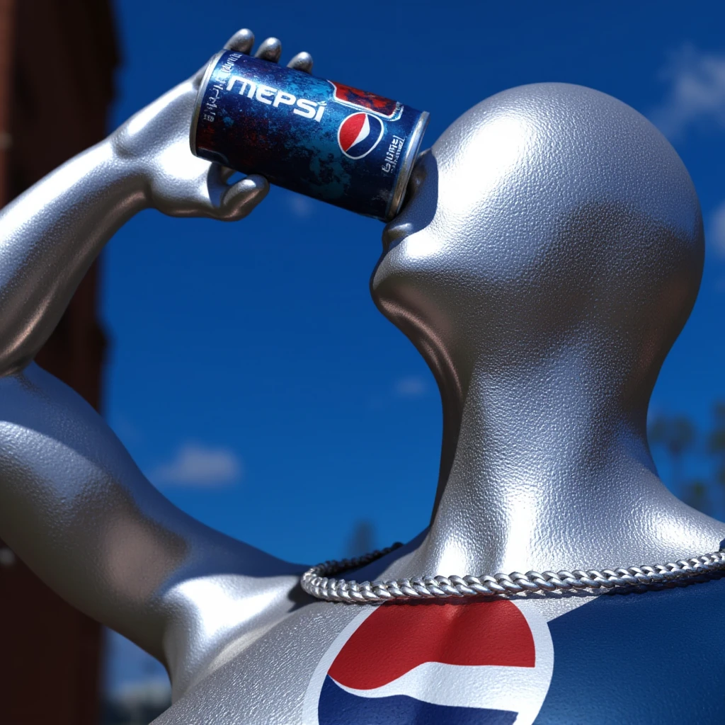 <lora:Pepsiman v1:0.9>
Pepsiman a silver Pepsiman head drinking a pepsi can in his mouth, perfect image, perfect body, perfect anatomy, sharp image, detailed image, high quality photography, Pepsiman style, holding, blurry, depth of field, blue background, can, drink can, holding can, photorealistic, closeup