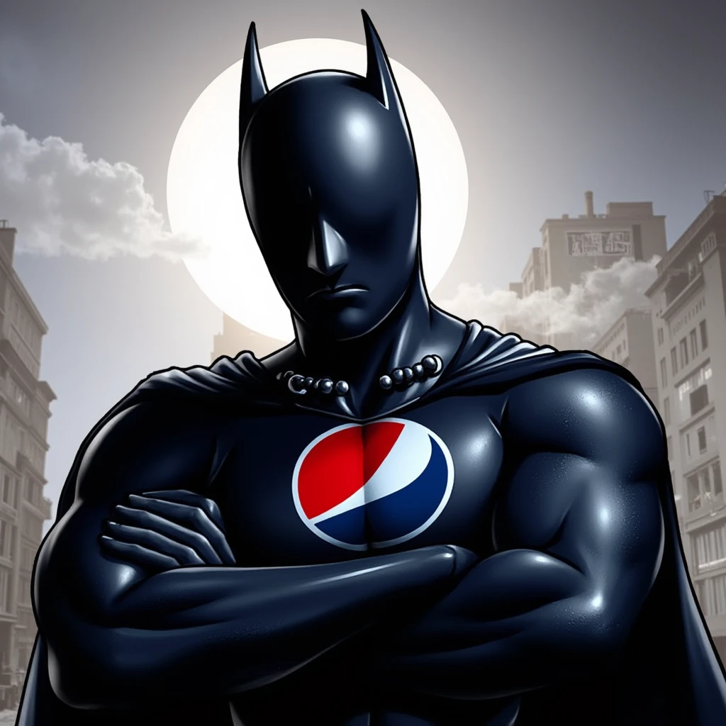 <lora:Pepsiman v1:0.7>
Pepsiman as batman staring at camera