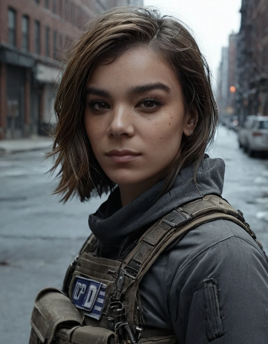 head portrait of young woman. New York streets background, abandoned city, post-apocalyptic, american tactical gear, nycpd. tacticalgear
highly detailed 8 k render with ultra - realistic
35mm photograph, dim light, chiaroscuro style
<lora:Tactical_Gear_SDXL:1> <lora:add-detail-xl:2> <lora:Hailee:1> Hailee