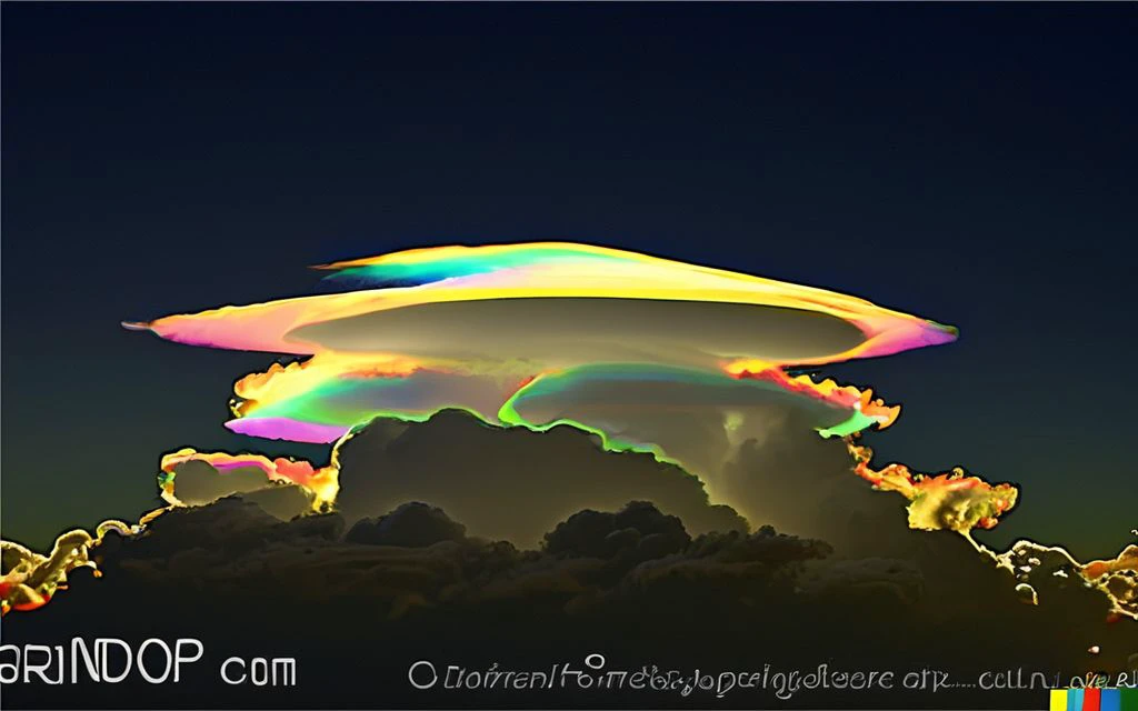 photography of a pileus clouds with pirocumulus  sky cloudspace <lora:clouds:1> gradients landscape <lora:Paisajitos_vD:0.82> , rainbowart,  kim asendorf style ,