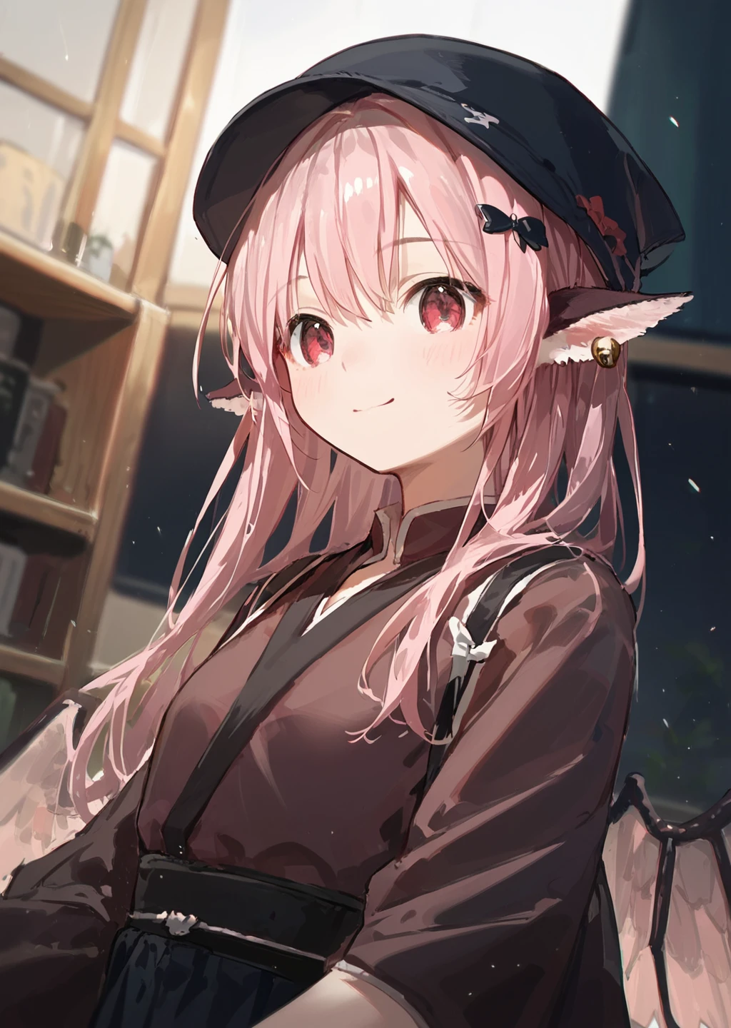 score_9, score_8_up, score_7_up, score_6_up, score_5_up, score_4_up, detailed, close up, wide angle, cute female mysti4, source_anime <lora:Mystia Lorelei _ Okamisty (Izakaya Outfit) (Touhou Project) [Pony]_epoch_12:1> mysti4, izakaya_outfit, 1girl, pink hair, animal ears, wings