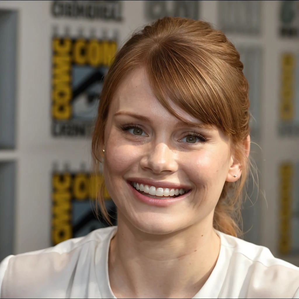 1girl, ultrarealistic, real photo, detailed skin, visible pores, details, photorealistic, woman being interviewed on a comic-con, smiling, teeth, blurry backdrop, headshot
<lora:bdh81_us_lora_v2.5:1> bdh81