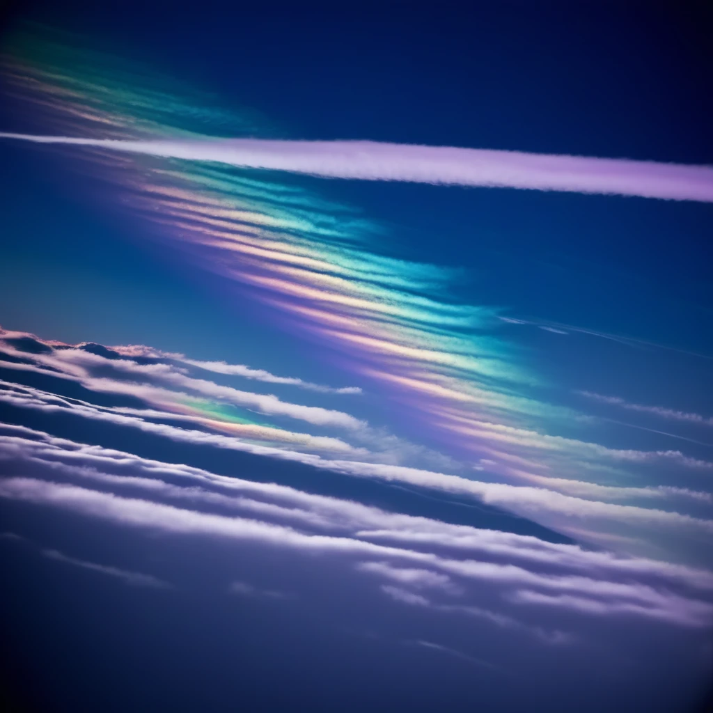 iridescent clouds, rainbow, noctilucent