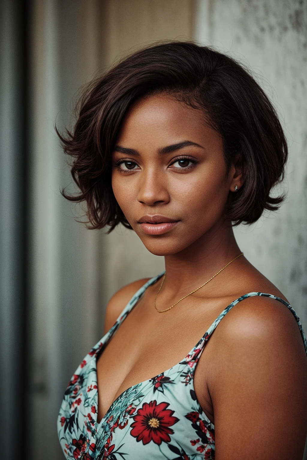 Mixed africain and Italian woman beautiful face
