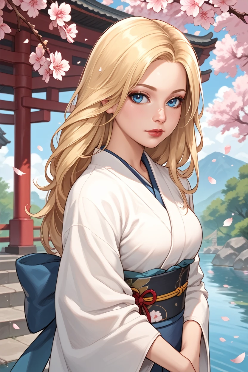 score_9, score_8_up, score_7_up,
<lora:I2BC:0.8>
I2BC, 1girl, blonde hair, long hair, blue eyes, looking at viewer, in a traditional kimono, surrounded by cherry blossoms