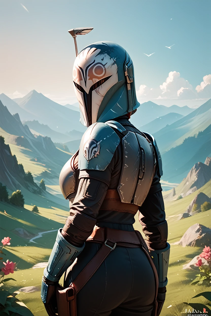 score_9, score_8_up, score_7_up,
<lora:bokatanh:0.8>
bokatanh, helmet, covered face, 1girl, armor, looking at viewer, from behind, looking at viewer, Alien landscape with strange flora, otherworldly and vibrant