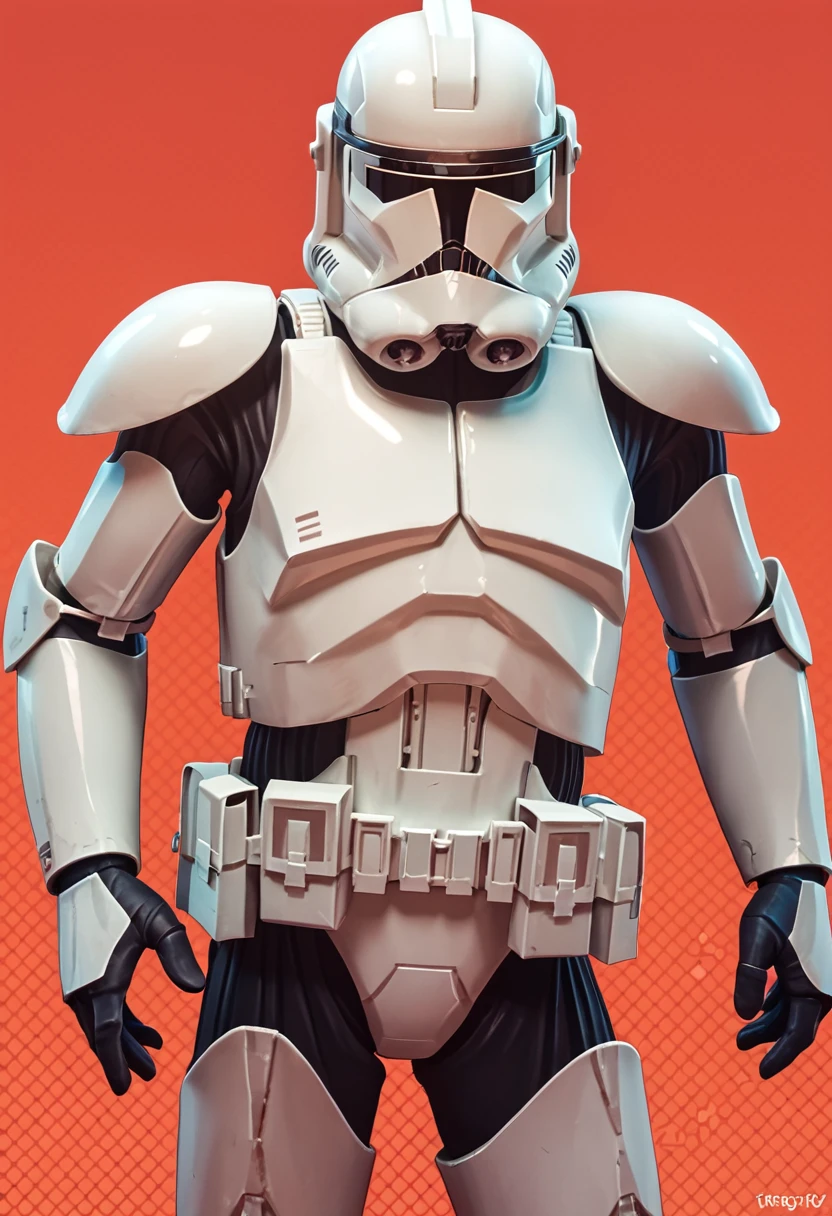 <lora:clone-trooper-PXL:0.8> clone-trooper-pxl, clone trooper, solo, Pearl markings, hip focus, , , red and Multicolored background, halftone background, score_9, score_8_up, score_7_up, score_6_up, score_5_up, score_4_up,