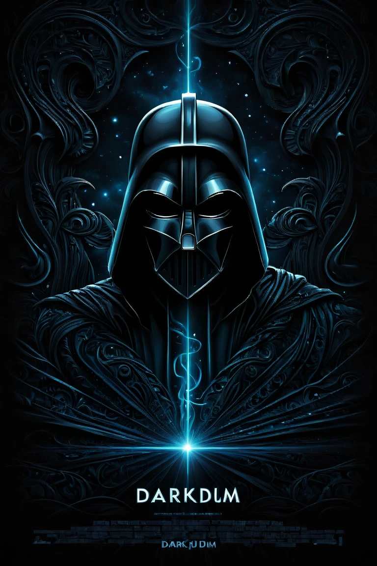 a beautifully movie poster with the title "darkdjm" in bold. illustration in darkdjm style, featuring intricate details, rich colors, and dynamic lighting that enhances depth and mood