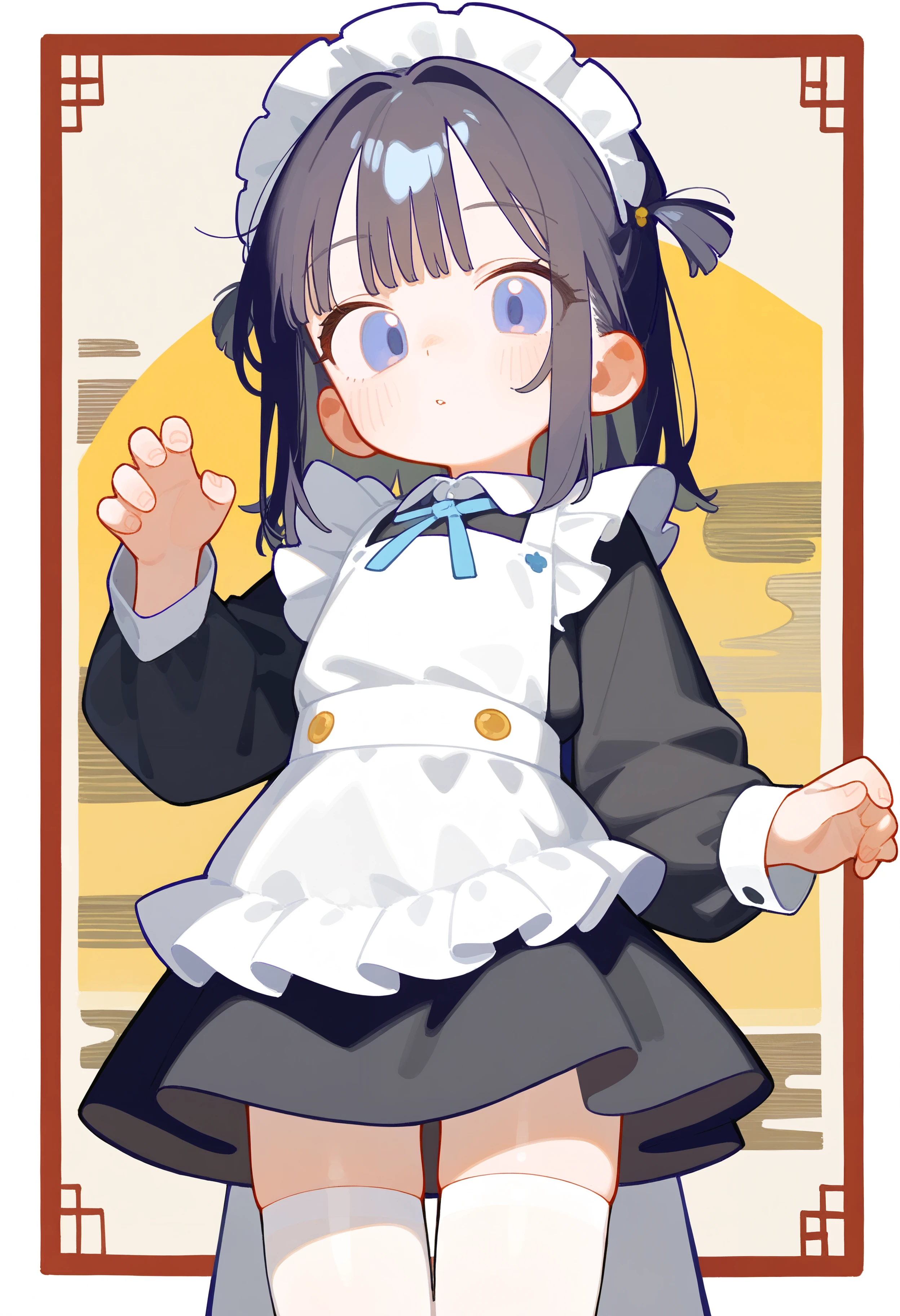 Obra maestra, mejor calidad,solo,1girl(big breast)(masterpiece, best quality:1.2),Ellen Jo,Zenless Zone Zero,alternate costume ,maid, shark tail, (shark girl:0.5), short hair,black hair,red eyes, tail, pantyhose,multicolored hair, black footwear, short sleeves, apron, wrist cuffs, maidheaddress, stockings, nyantchaellen joe, black hair, red hair,colored inner hair, multicolored hair, (red eyes:1.3), red hair, short hair, two-tone hair,apron, black pantyhose, black shirt, ear piercing,
1 chica,contratado \(impacto genshin\),cara de meme,chibi