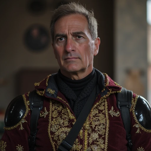 Solo, John Turturro in Transformers, black beret, (Castle guards, noble, knight.), medieval, cinematic HD 8k highly detailed, ((full sharp, highly detailed skin)),