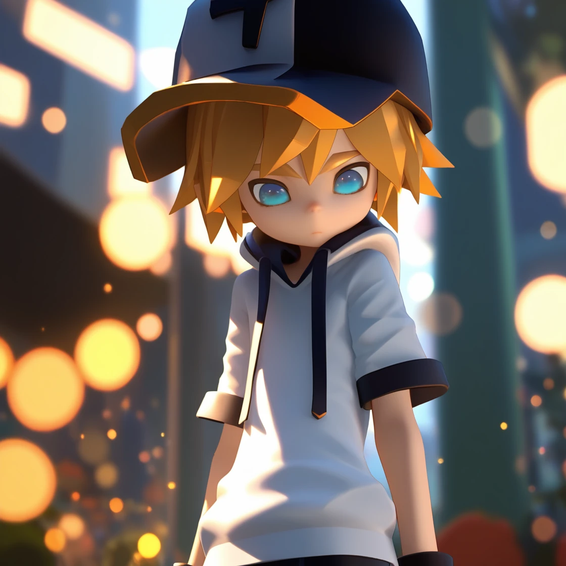 score_9,score_8_up,score_7_up,score_6_up,source_anime,masterpiece,best quality,high-detailed,Ray Tracing BREAK 3d,hat,goldking,1boy,baseball cap,short sleeves,blurry background,looking down,solo,blue eyes,male focus,blonde hair,upper body,chibi,hood,short hair,hoodie,spiked hair,shirt,hat,goldking,1boy,baseball cap,short sleeves,looking down,solo,blue eyes,male focus,blonde hair,upper body,hood,short hair,hoodie,spiked hair,shirt,expressionless,<lora:StS_age_slider_v1_initial_release:-2>,<lora:kinka:1>,score_9,score_8_up,score_7_up,score_6_up,source_anime,masterpiece,best quality,ultra detailed eyes,high-detailed,Ray Tracing,<lora:softNai3Style01-000002>,softnai3style,cowboy shot,looking at viewer,cityscape,