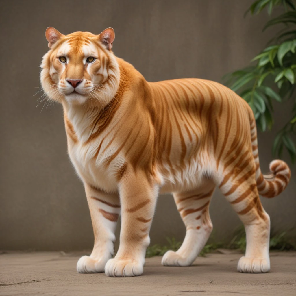 golden tabby tiger, panthera ancestral power animal with characteristics of several modern felines
