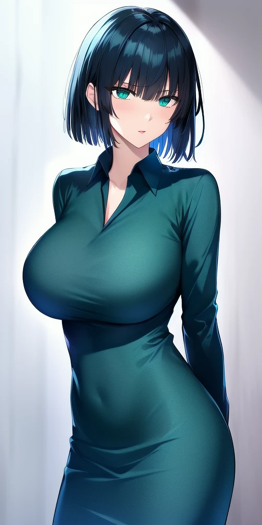 <lora:FubukiV1:0.7> fubuki_bob_cut, huge_breasts, standing, solo, arms_behind_back, starry_sky, green_collared_dress_wing_collar_long_sleeves, masterpiece, best_quality, detailed_face, detailed_eyes, highres, beautiful, detailed, absurdres,