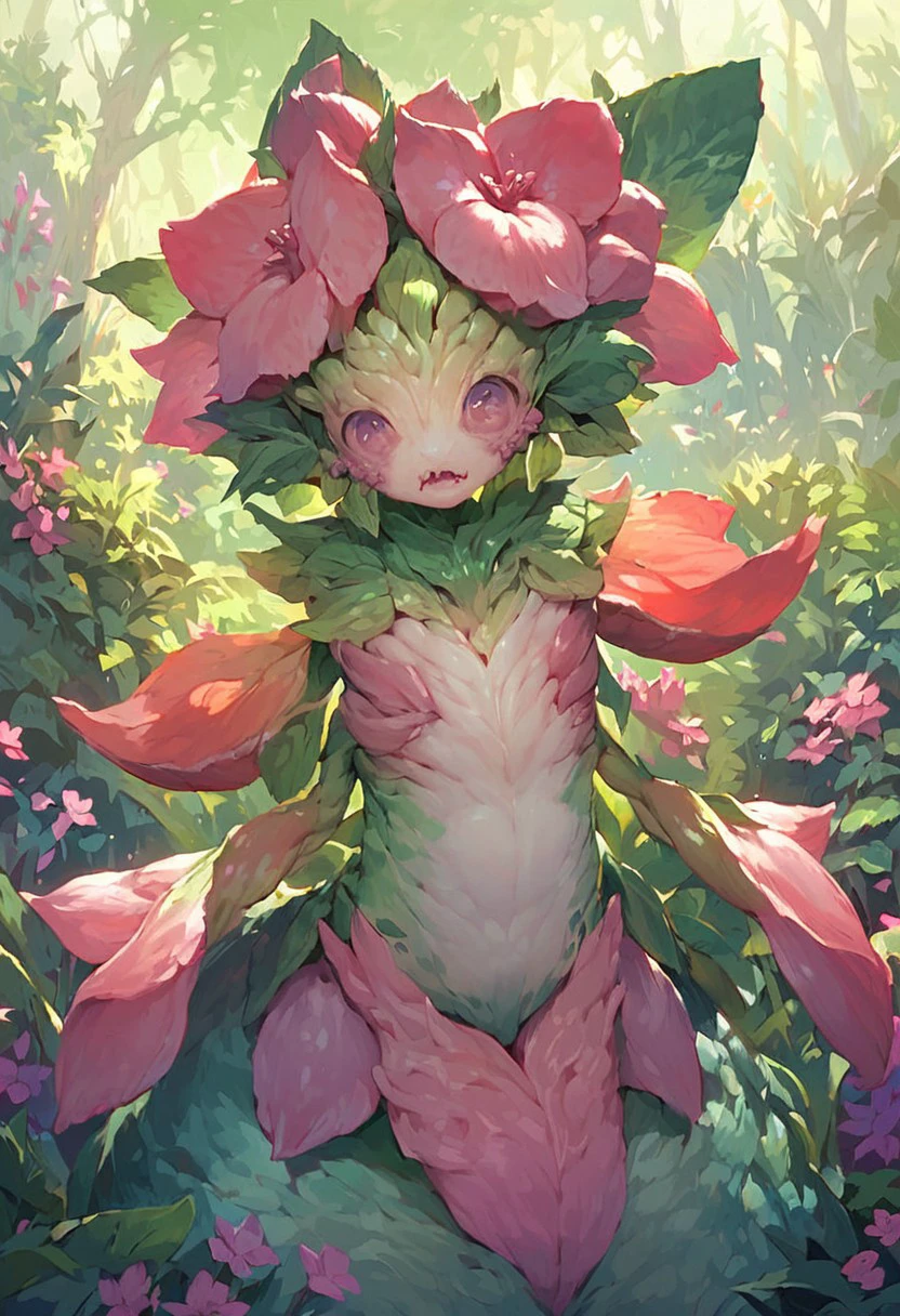 Masterpiece, very realistic, score_9, score_8_up, score_7_up, Source plant character, Plant transformation, solo, digital art, human/venus fly trap plant, body is becoming plant, plant character, anime girl, plant girl, monster girl, nature