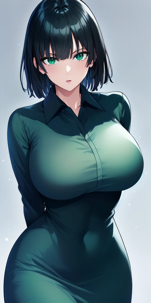 <lora:FubukiV3:0.7> fubuki_bob_cut, huge_breasts, standing, solo, arms_behind_back, starry_sky, green_collared_dress_wing_collar_long_sleeves, masterpiece, best_quality, detailed_face, detailed_eyes, highres, beautiful, detailed, absurdres,