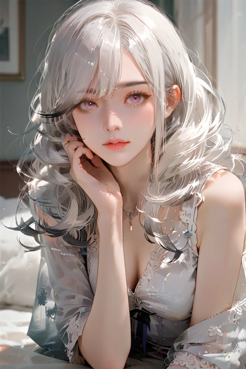 score_9,score_8_up,score_7_up,1girl,dunkerque,white hair,pink eyes,<lora:dunki:1>,