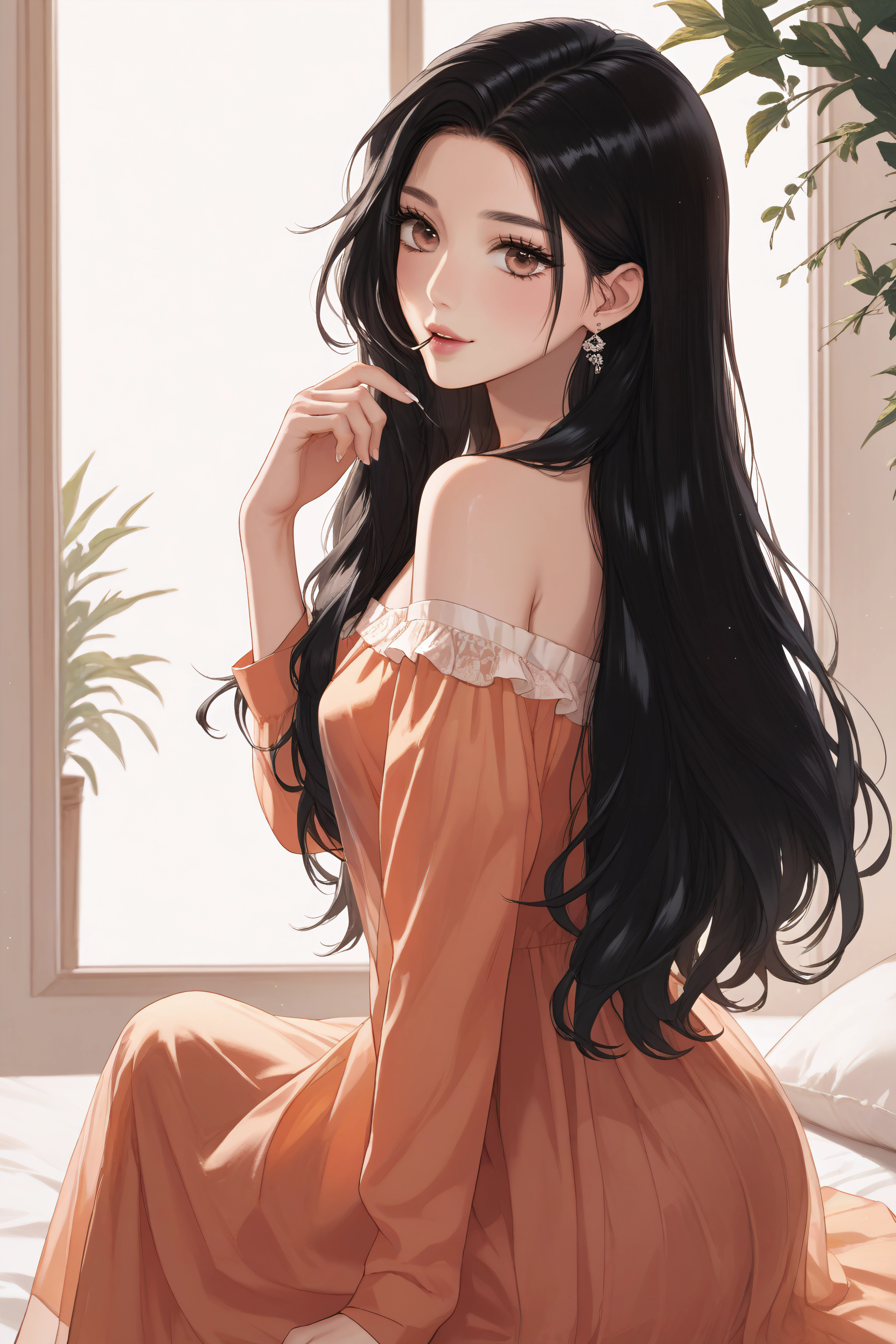 score_9, score_8_up, score_7_up, score_6_up, source_anime, BREAK, <lora:Zheng Shuyi-PonyXL-lora-Faxtron:1> zheng shuyi, black hair, long hair,  <lora:0837 One shoulder sequined tube top dress_v1_pony:1> ruanyi0837,off-shoulder dress,see-through,,