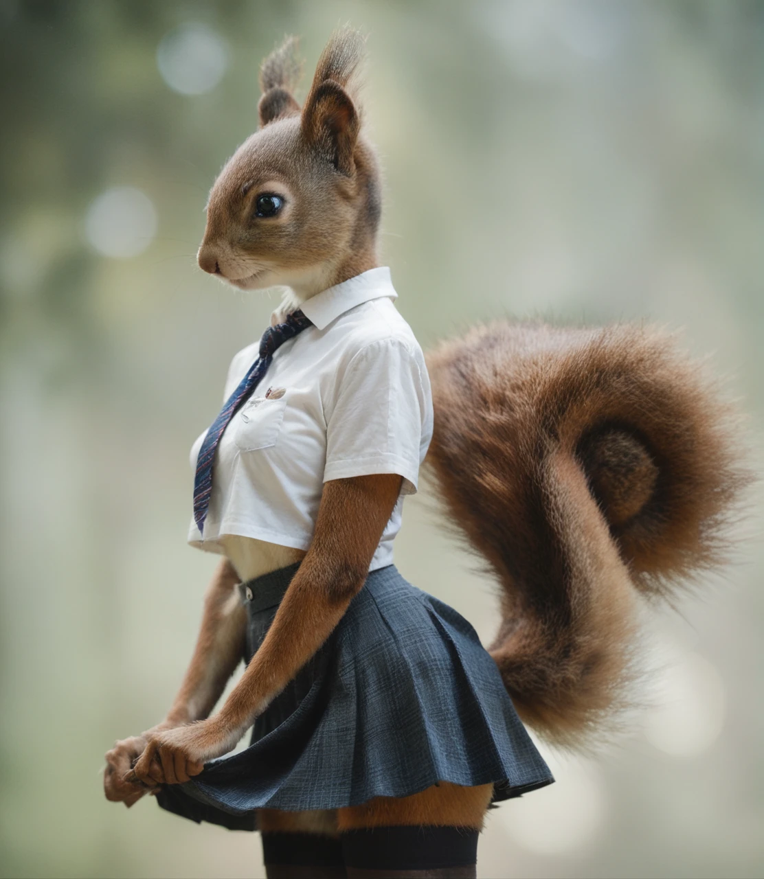 score_9,score_8_up,score_7_up,score_6_up,score_7_up,score_8_up,zPDXLrl,<lora:SquirrelAnimal_XL:1>,anzio_school_uniform,female,squirrel tail,fluffy ears,stockings,squirrelanim,skirt,,anthro,furry