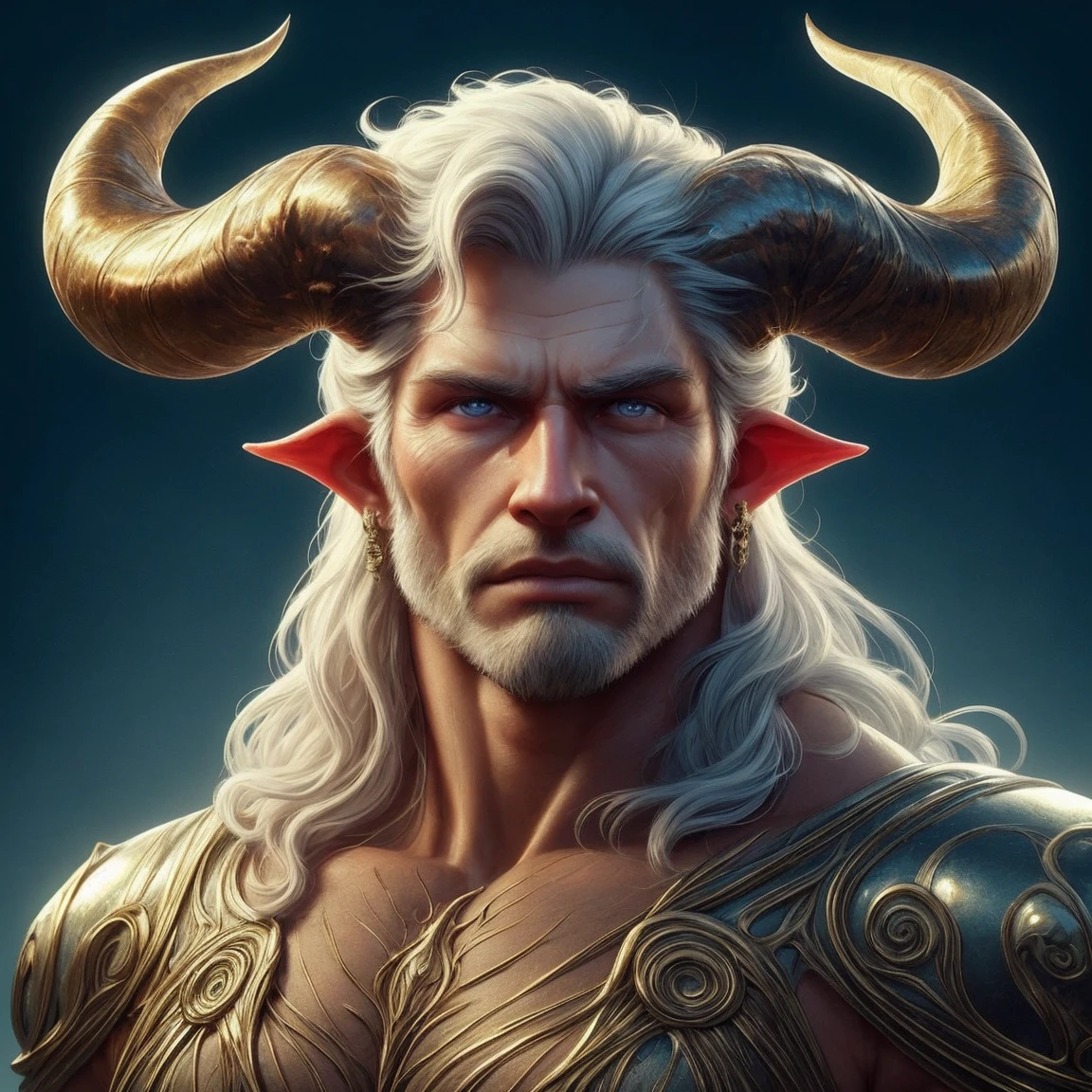 male focus, face beauty, muscular body, hunk, realistic, 8K, ultra quality, elegant, highly detailed, ultra realistic, masterpiece, high details, high quality, ultra quality, highly detailed, ultra HD, photograph, male, face, muscular, beauty, (horns (brilliant:1.3)), <lora:TaurusSewnarainSTYLE:0.33>