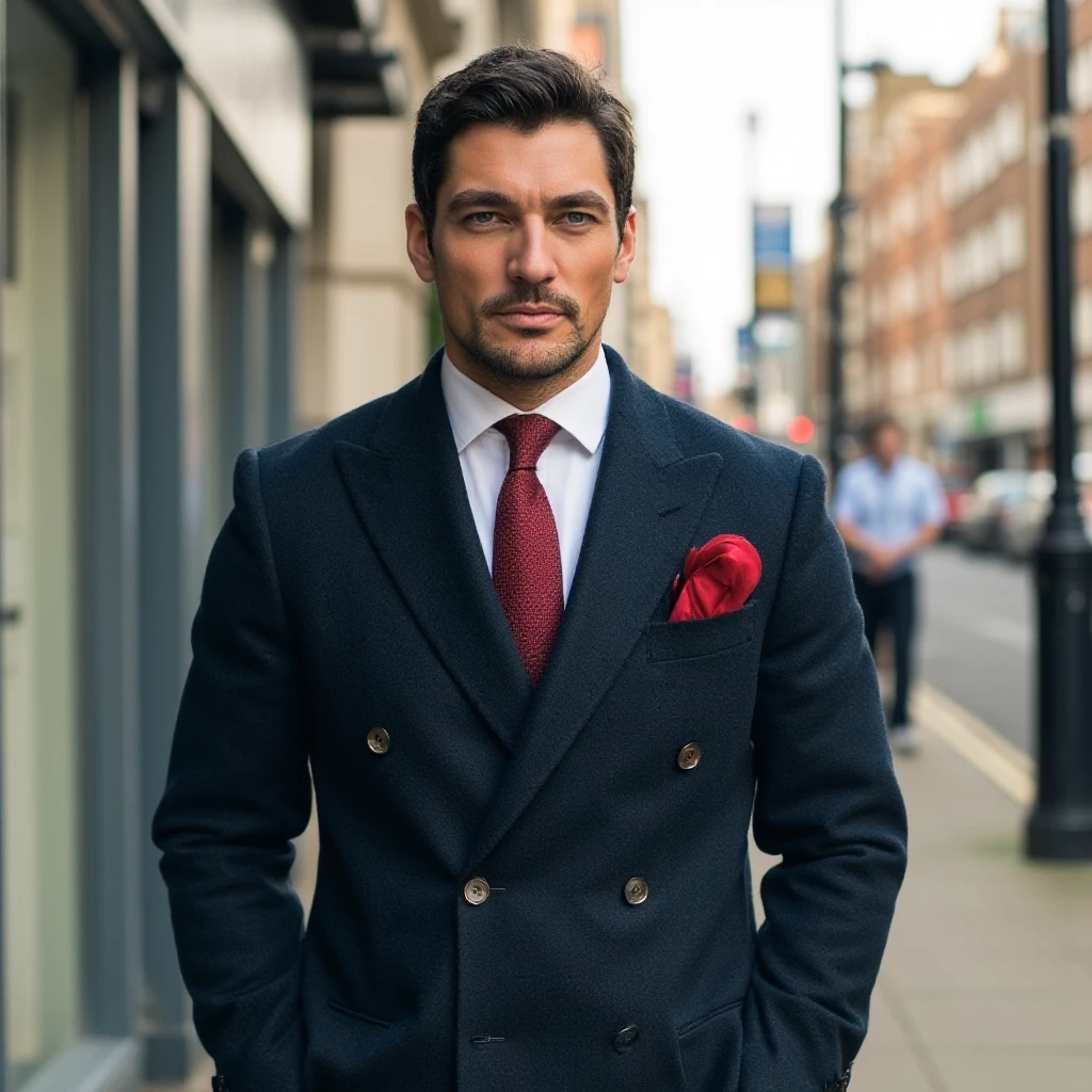 dgandy1, David Gandy a man in a suit standing on a sidewalk, london street