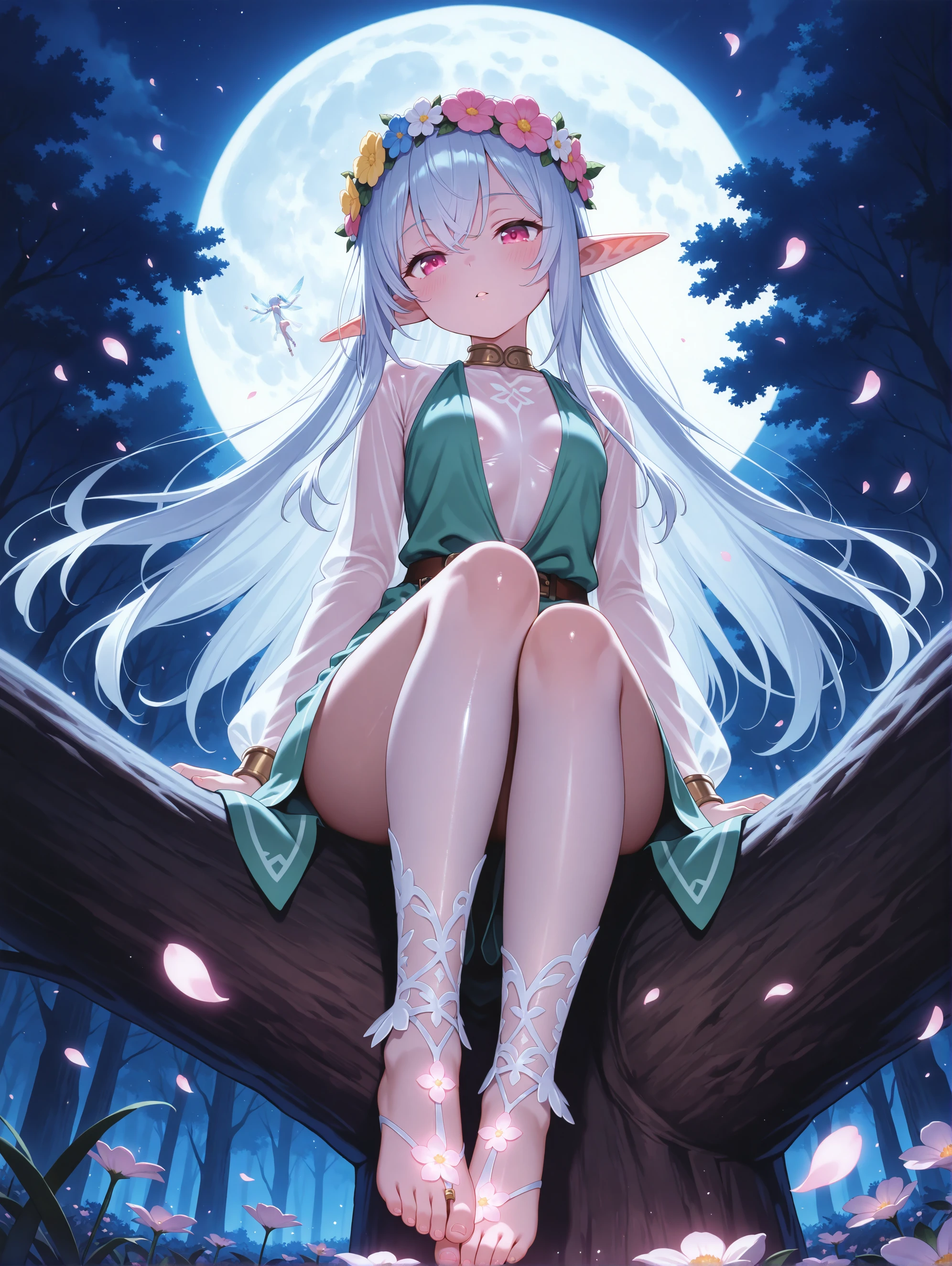 ((the Extremely Detailed CG Unity 8K Wallpapers)), masutepiece, Ultra-detailed, floating,,High resolution, The princess celebrates the first night of the newlyweds,Sexually suggestive, (Petite, ridiculously long gray hair, Princess, White Devil Taoism, Blue eyes, Blushing, Shy,natta,on top of a rock,Better exposure,Skinny Legs,Body with soft surface,Align your fingers,Open your crotch,Embarrassing full nudity,Chest exposed,Sleep in bed,hiding chest with hands,sprawl,Open mouth,fullnude,Open your crotch,M-shaped legs,Intense Sex,Disturbed pose,the body gets wet,pee,shot from top,Face of relief,sleep,dark ilumination(moonlights),Bumps on the face,sodden,