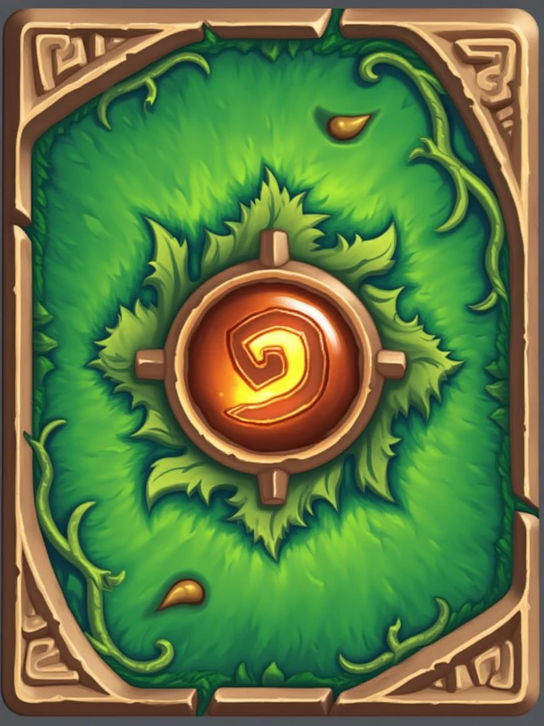 hearthstone_card, Teldrassil, stone border, amber core, gem core, ancient plant, vines border, lawn, plant, vines