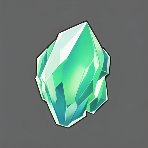 ((( gray background, simple background))),masterpiece,best quality,great quality,good quality,gmic_\(shiguan\),green crystal on grey background,grey background,<lora:gmic icon_Outline style-000012:0.8>,