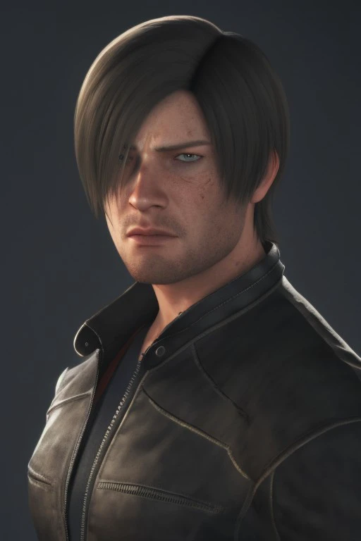 Leon Kennedy with a serious face.