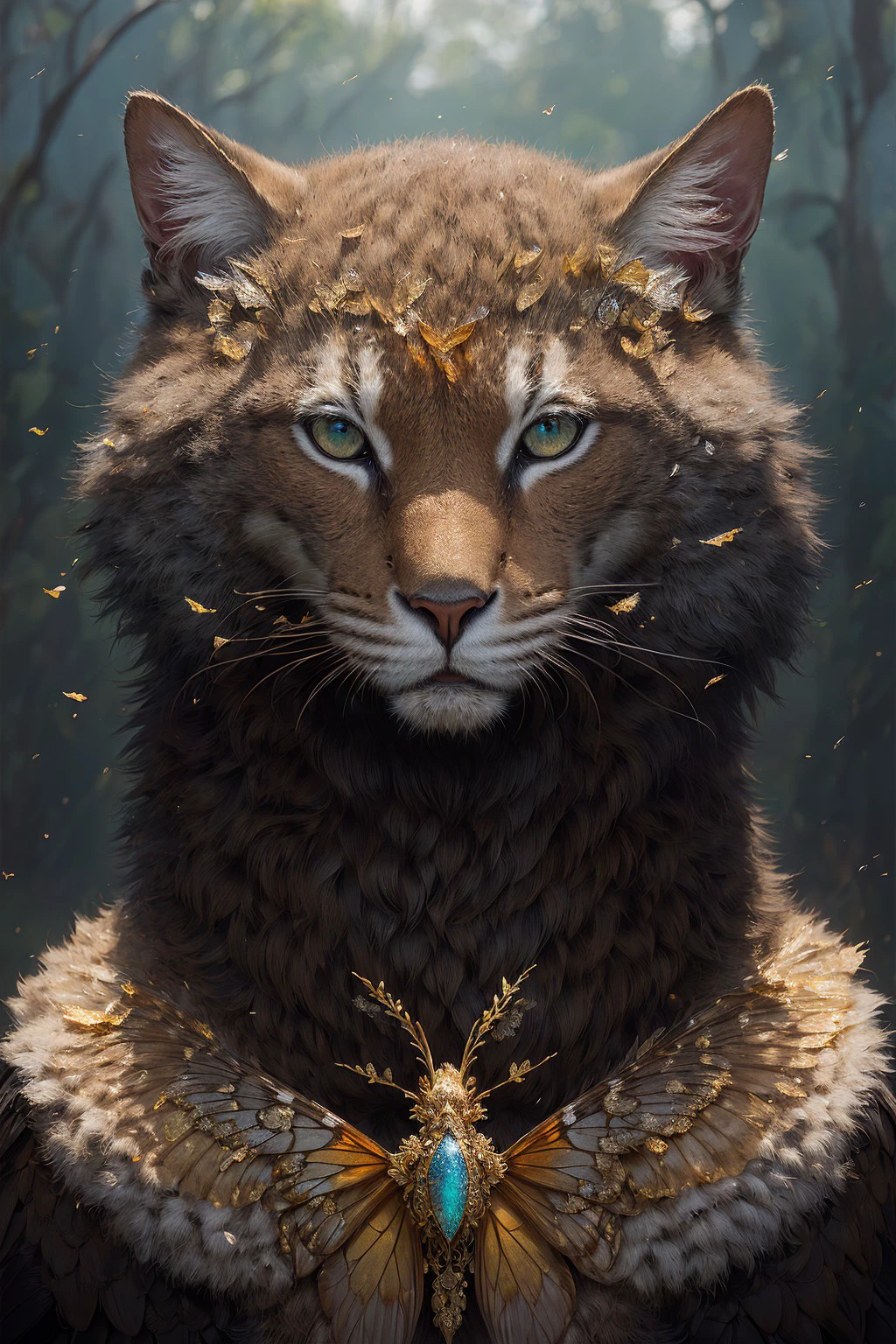 (masterpiece, top quality, best quality, official art, beautiful and aesthetic:1.2), 8k portrait of beautiful 1girl with brown hair, intricate, elegant, highly detailed, majestic, digital photography, art by artgerm and ruan jia and greg rutkowski surreal painting gold butterfly filigree, broken glass, (masterpiece, sidelighting, finely detailed beautiful eyes: 1.2), hdr, <lora:more_details:0.36> <lora:1girlDistortionLU:1.5>