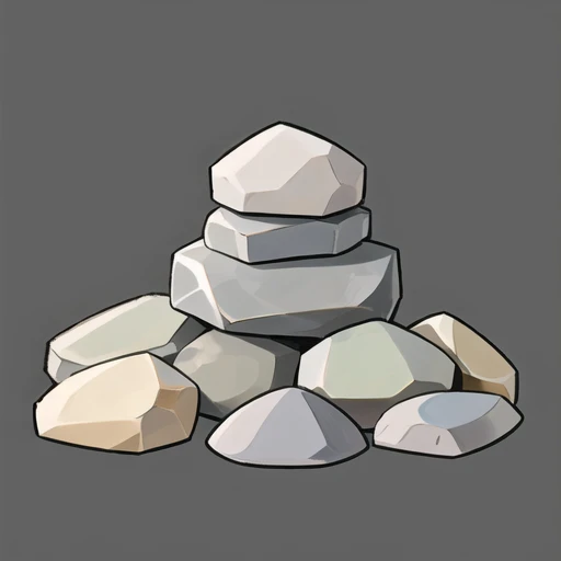 ((( gray background, simple background))),masterpiece,best quality,great quality,good quality,gmic_\(shiguan\),A pile of stones,<lora:gmic icon_Outline style-000012:0.65>,