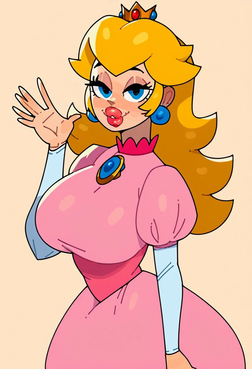 STICKER, (solid outline:1.3), (NSFW:1.2), A detailed illustration of a vivid Sexy Princess Daisy from Mario naked kneeling down legs together, bare breasts, ass view, Solo Female, medium breasts, soft nipples, full cleavage, Full Body View, high heeled boots, hands behind her back, crown, white gloves, hidden hands, vintage t-shirt design, in the style of hand drawing, 3D vector art, fantasy art, watercolour effect, Adobe Illustrator, hand-drawn, digital painting, low-poly, soft lighting, isometric style, retro aesthetic, focused on the character, 4K resolution, photo realistic rendering, using Cinema 4D,