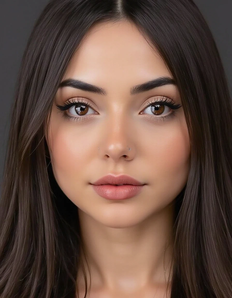 ((looking at viewer)), realistic portrait of a n1vy woman, beaultiful face, long black eyelashes.