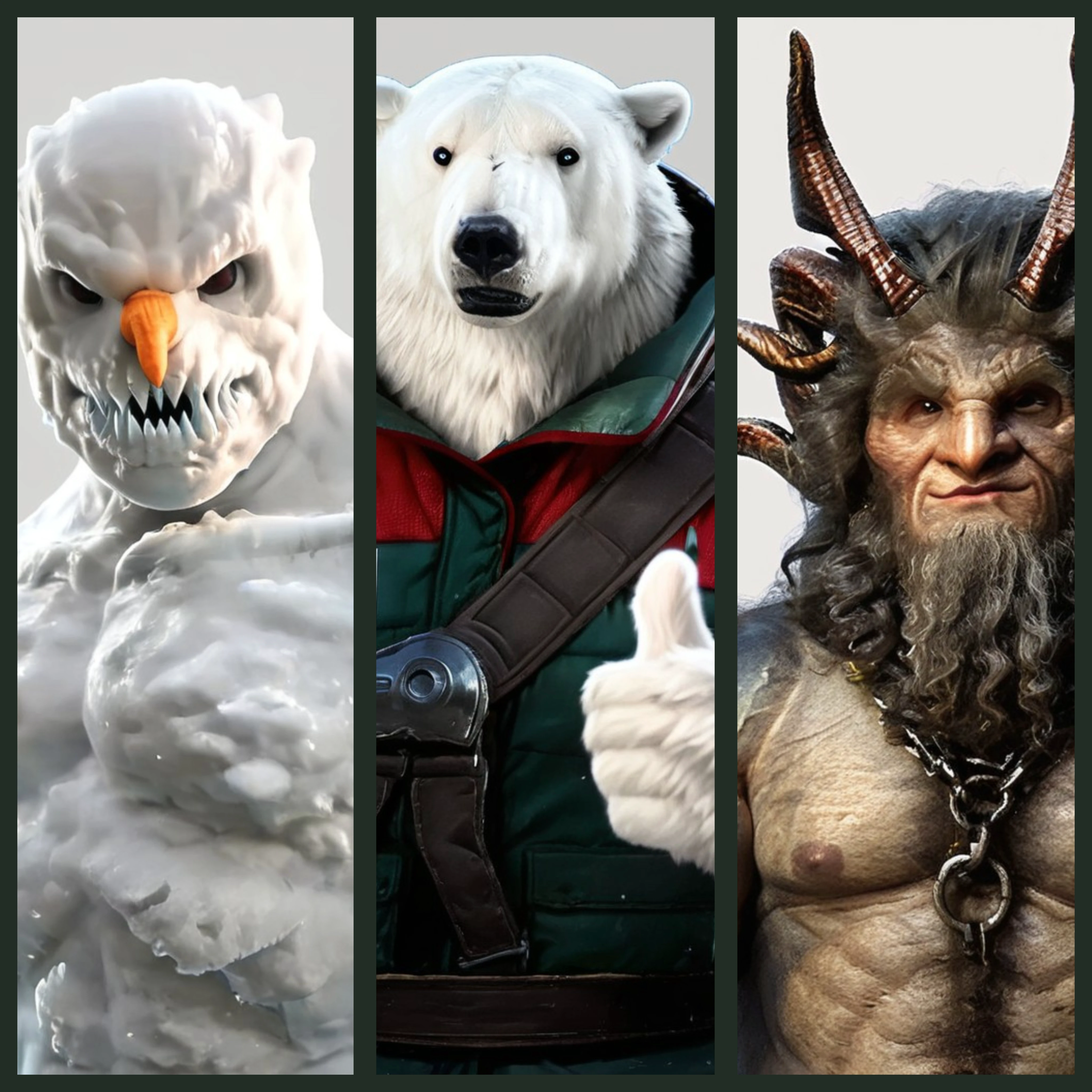 Red One (2024) Character Pack - Krampus, Snowman, Garcia/Polar Bear