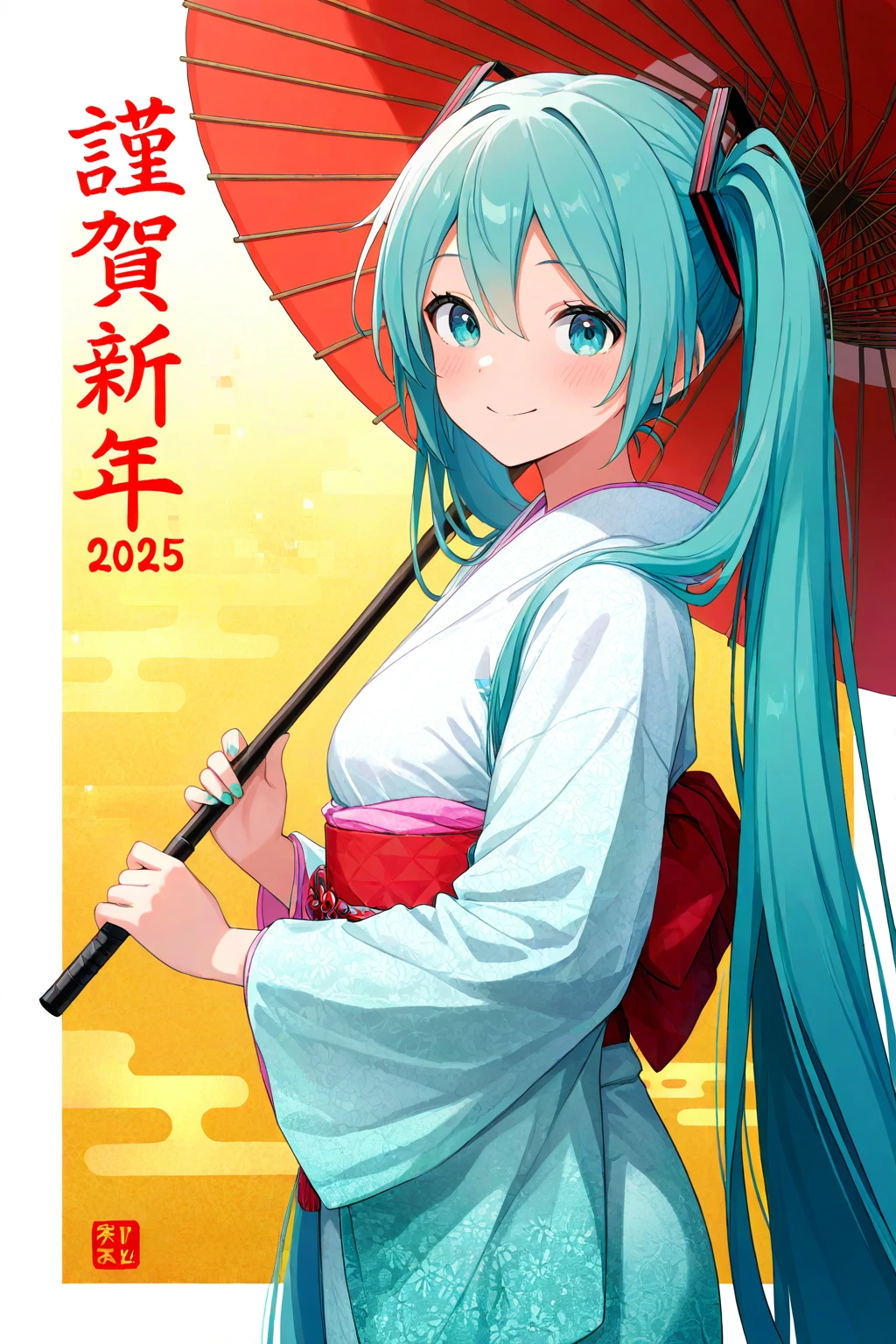 (NoobXL V-Pred) 謹賀新年 | Happy New Year Kanji Template vpred06
