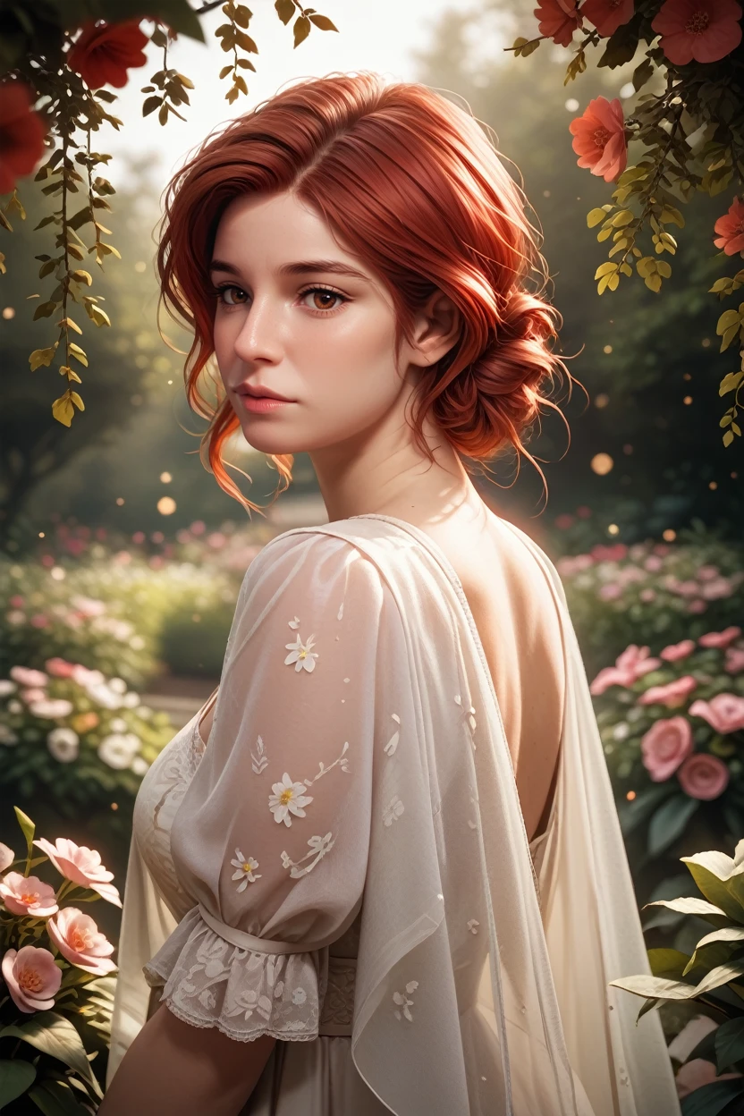 score_9, score_8_up, score_7_up,
<lora:DPDIMKate:0.8>
DPDIMKate, 1girl, red hair, brown eyes, looking at viewer, standing in a sunlit garden, surrounded by blooming flowers, soft focus background with bokeh, gentle breeze rustling through leaves, romantic and dreamy ambiance