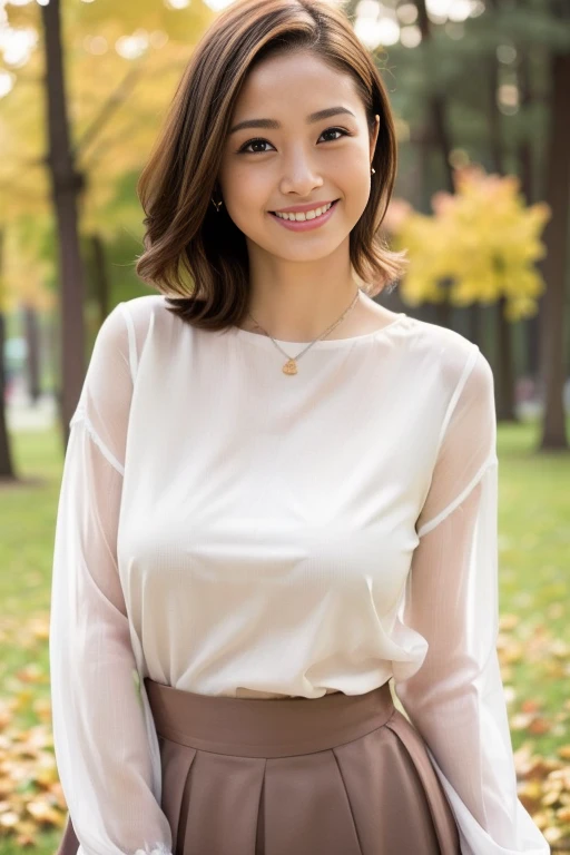1girl,,(RAW photo, best quality), (realistic, photo-realistic:1.4), masterpiece, an extremely delicate and beautiful, extremely detailed, 2k wallpaper, Amazing, finely detail, extremely detailed CG unity 8k wallpaper, ultra-detailed, highres, soft light, beautiful detailed girl, extremely detailed eyes and face, beautiful detailed nose, beautiful detailed eyes,cinematic lighting,perfect anatomy,slender body
(at a park), (autumn scenery),(golden gingko leaves in the background), Tokyo university, (bokeh)
(wearing blouse) (long skirt)
(free poses)
smiling
<lora:uetoaya_lora:0.8>