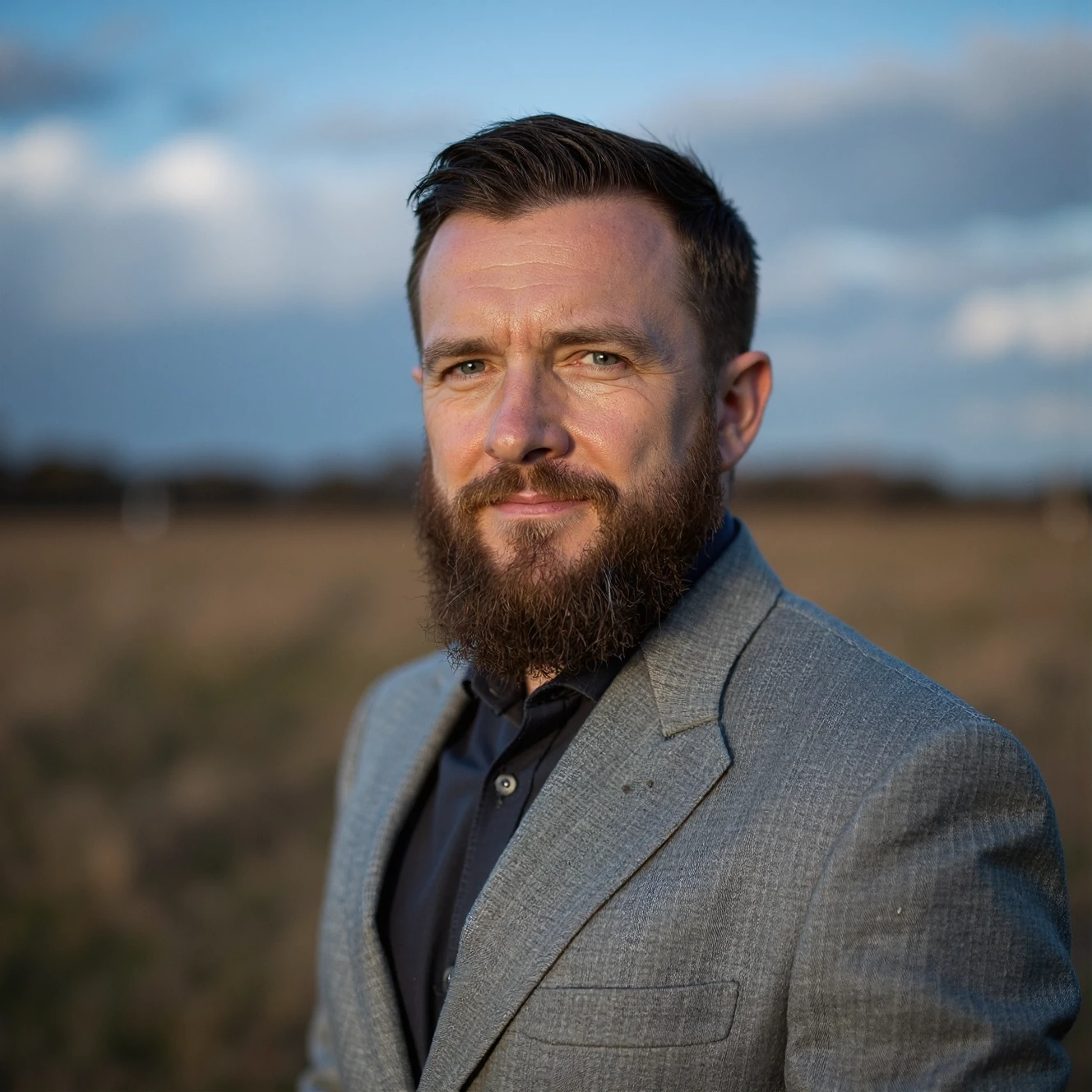 RAW photo, sharp focus, wide depth of field, dof, dark sky, pale afternoon light, a candid full body portrait of a beautiful man with a beard in a grey suite, 8k uhd, dslr, soft lighting, high quality, film grain, Fujifilm XT3
he stands on a stormy country road in winter, background is an (((uprising thunderstorm))) with orange black clouds and ((((lightning bolts)))), dim light, nature photography, white flashlight, no people <lora:FLUX_Polyhedron_storm_Kohya_ss-000001:1>
<lora:FLUX_Polyhedron_all_Kohya_ss-000001:0.5>  closed mouth, (no freckles:0.5), perfect eyes, glowing irises, even eyes, even pupils, round iris, detailed pupils, light reflections, visible cornea, blood vessels, (wet skin:1.1), (sweat:1.1), ((white winter skin)), wax skin, marble skin, ((pale skin)), clear skin, [[skin blemishes]], skin pores, blush, flushed cheeks, [[[[[moles]]]]], wrinkles, [[[[vitiligo spots]]]], [[whiteheads]], [[[blackheads]]], [pimples], perfect hands, shiny bright eyes, centered pupils, blood vessels in sclera, detailed skin, [[oiled shiny skin]], beauty spots, skin fuzz, sss, subsurface scattering, shine from within, hands off face, not asian