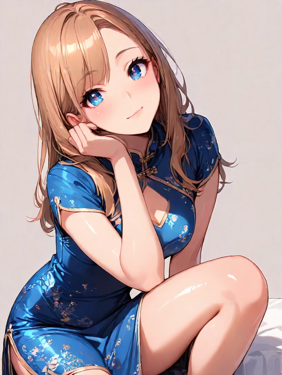 masterpiece,ultra-detailed,best quality,8K,CG,illustration,vivid,cute face,beautiful face,clean skin ,shiny hair,eyelashes,ultra-detailed-eyes,1girl, <lora:china dress_illustrious_V1.0:0.7> jyojifuku, china dress, skirt , frills