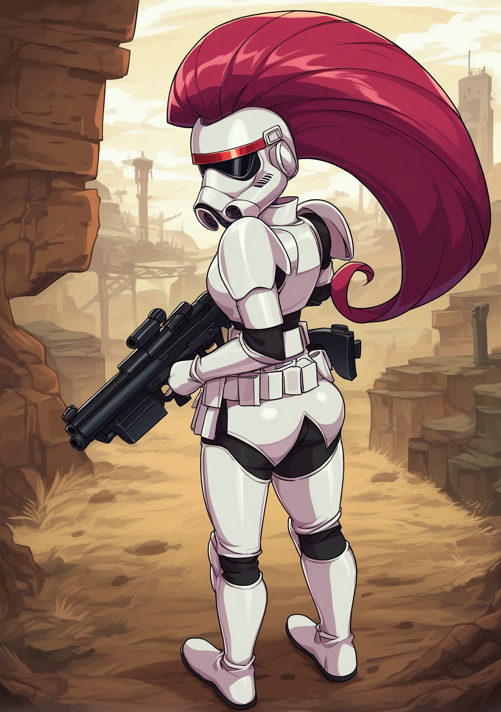 score_9, score_8_up, score_7_up, score_6_up, score_5_up, score_4_up, masterpiece, high quality, BREAK, full body, BREAK, 1girl,  <lora:Storm Trooper Outfit:0.9> Stormtrooper outfit, white helmet, white outfit, white armor, gun, solider, <lora:EPpkJessiePony:0.8> EPpkJessie