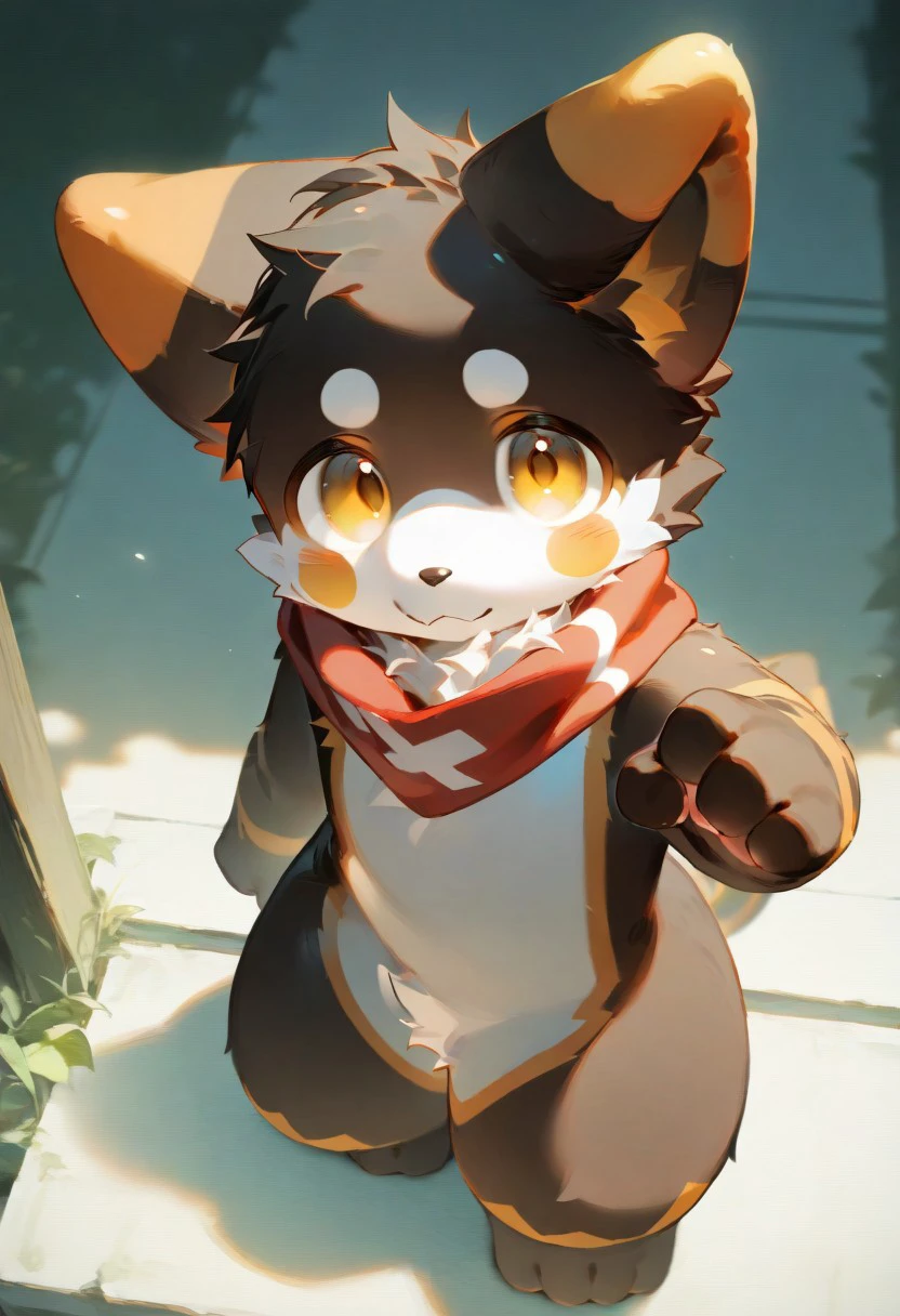 (nozuomu), xi410, 748cm, alens, 1boy, solo, furry, cute, kemono, masterpiece, best quality, very awa, very aesthetic, absurdres, sentensive, looking at viewer, full body