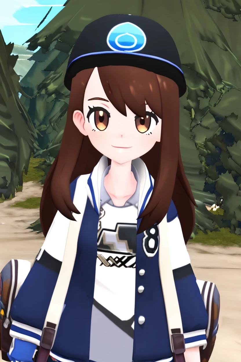 score_9, score_8_up, score_8, medium breasts, (curvy), cute, eyelashes,,, , zzGloria, brown eyes, alternate hair length, alternate hairstyle, brown hair, long hair,   jacket, outdoors, black jacket, hat, collarbone, black headwear, day, open clothes, shirt, <lora:GloriaBlueDoomkemon:1>,  ,,,, BREAK, smile, closed mouth, looking at viewer, cowboy shot,  ,,, embedding:zPDXL, Expressiveh, ,,, <lora:MantisStyle_PDXL_v2:0.8>, <lora:SDXLFaeTastic2400:0.5>, <lora:Expressive_H-000001:0.4>,