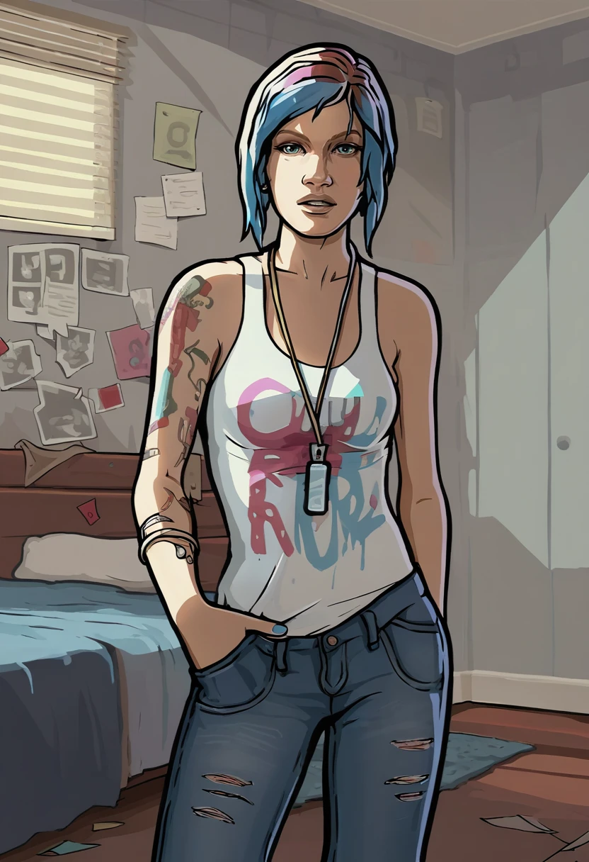 gta_sa_style, 1girl, solo,Chloe Price, standing,messy student bedroom, looking at viewer, <lora:GTA_SA_Style_PonyV1:1>, score_9, score_8_up, score_7_up,