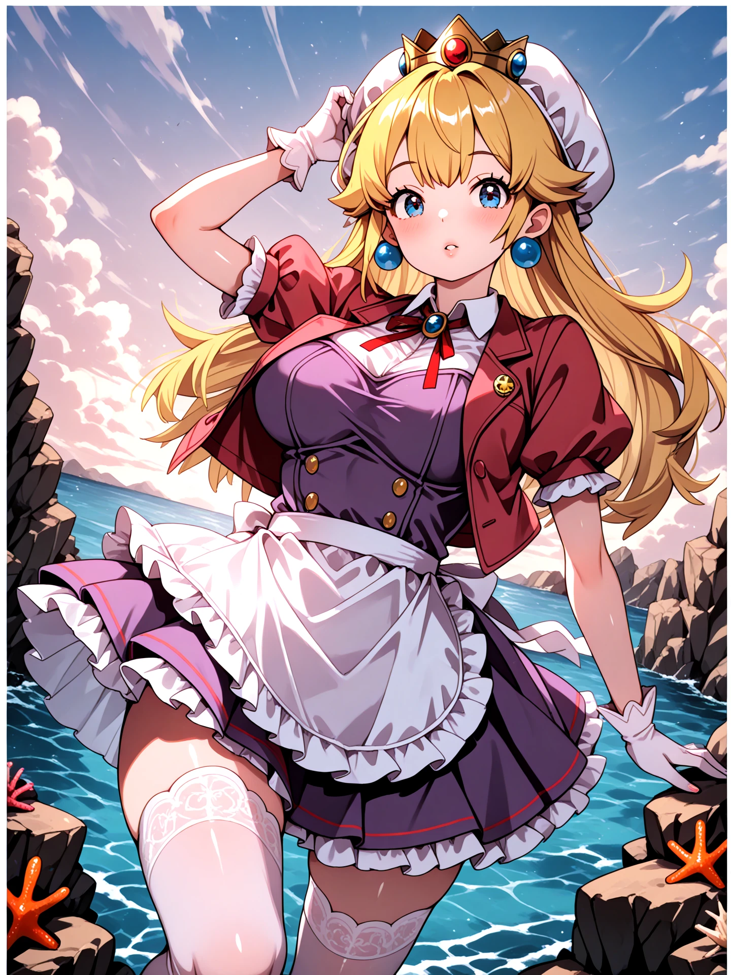 20 year old girl、In the school gym, sexy Riverdale High School cheerleader outfit with blue and gold pom poms, Mid-chest, Glowing Skin, Dramatic lighting, pin upスタイル, sexy, surprised, , colorful , masterpiece, Illustrated, Glowing Skin, Detailed face, Mid-chest. Toned body. Blonde, An illustration:Zoe Mozart, pin up art byZoe Mozert, ヴィンテージpin up, Illustrated by Zoe Mozert, girl pin up, pin up girl, pin upポスターガール, pin upガール, pin up, pin upガール, Detailed face, Fine hand, Leg details,
information
