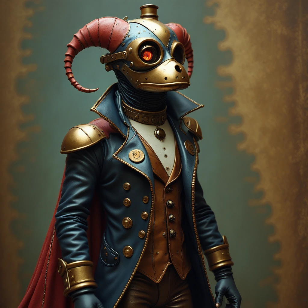 A steam punk character. Oil painting. 4k ULTRA HD.